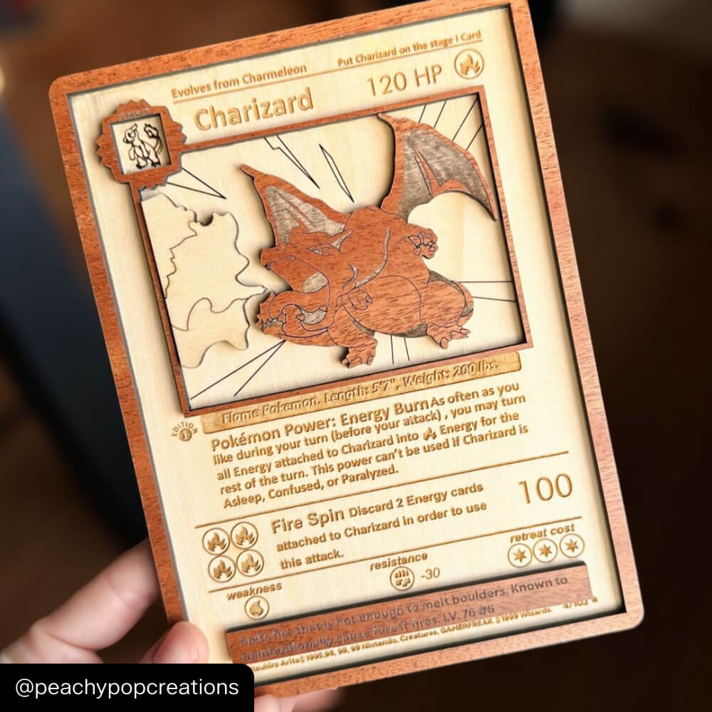 One Laser Engraved Pokemon Card