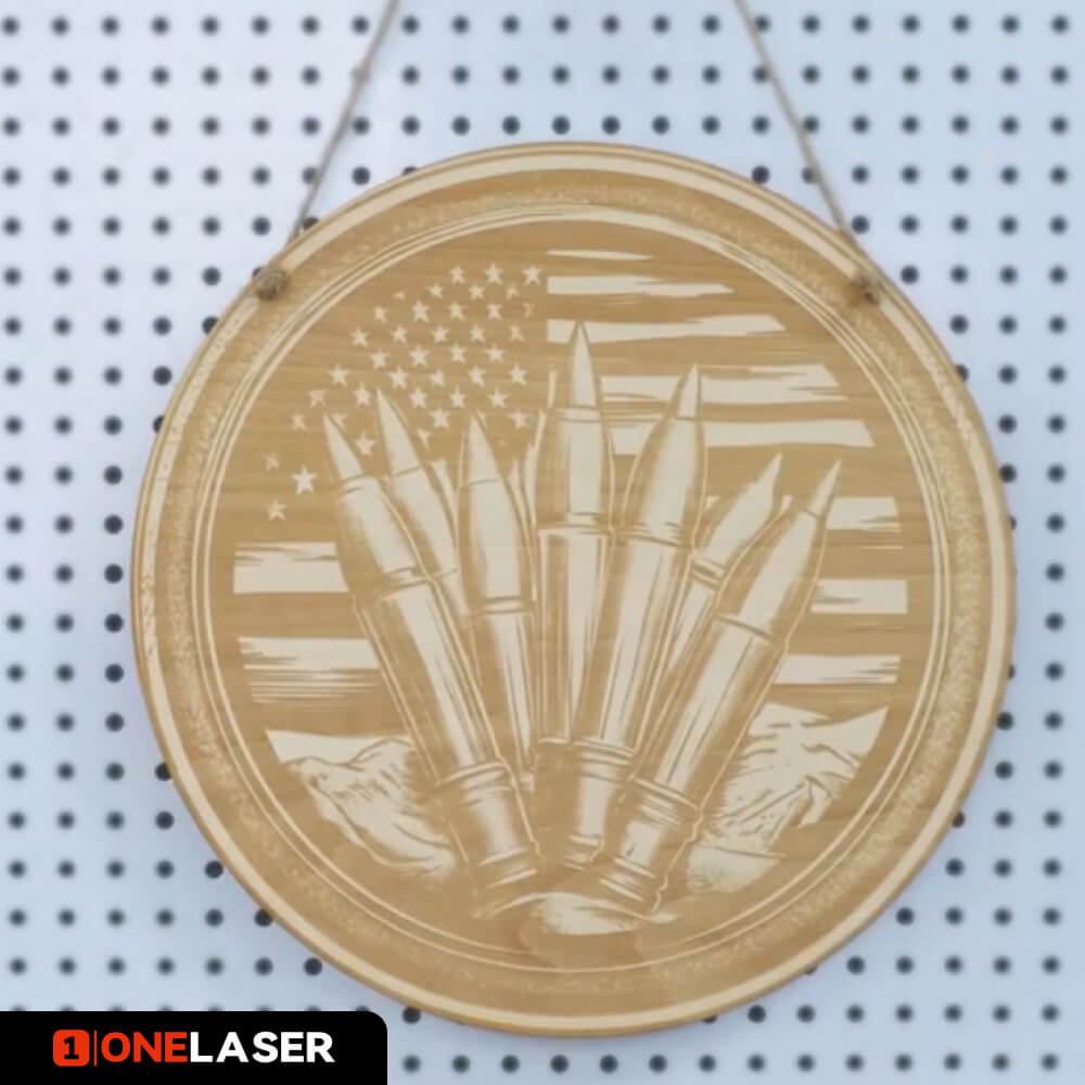 One Laser Engraved Wooden Ornaments